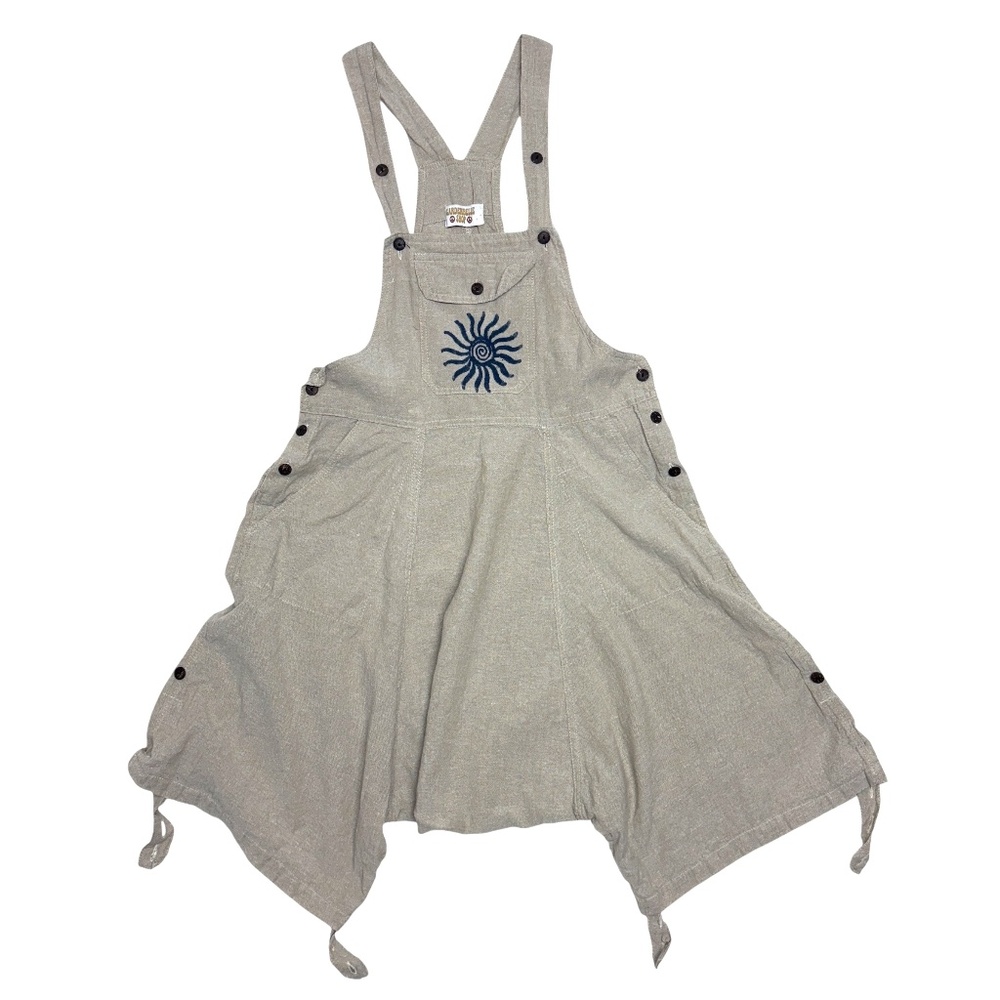 Gardenbelle Beige Linen Jumpsuit Romper
